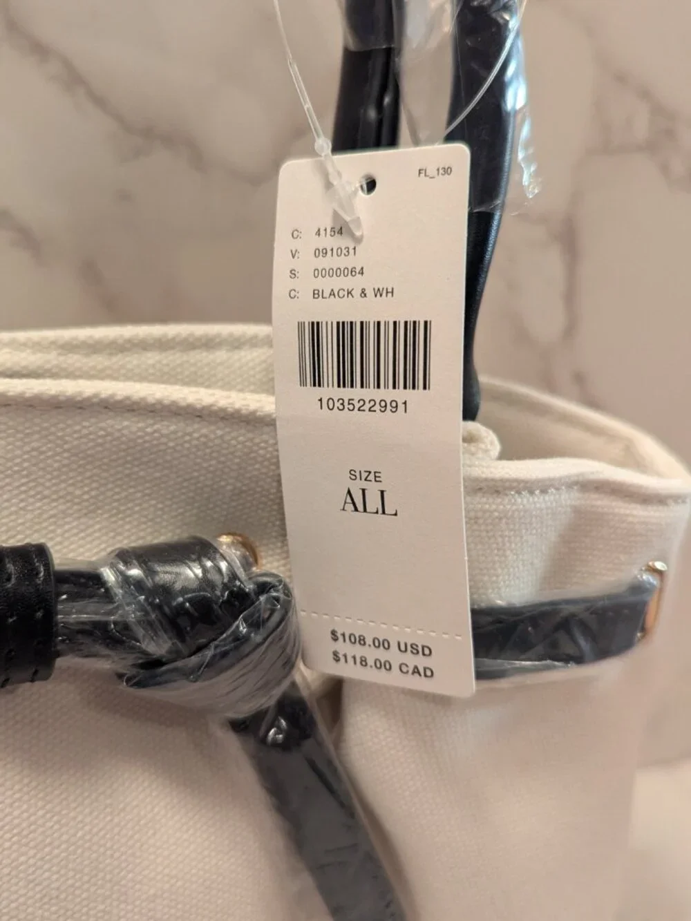 Anthropologie Mini Canvas Belted Tote